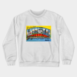 Greetings from Nantucket Mass. - Vintage Large Letter Postcard Crewneck Sweatshirt